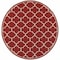 Homeroots 8 ft. Round Red & Ivory Trellis Indoor & Outdoor Area Rug 388664 - alternate 1
